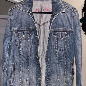 H&M Blue Denim Bomber Jacket